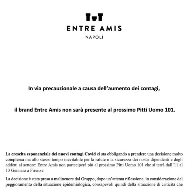 Comunicato Entre Amis - EntreAmis