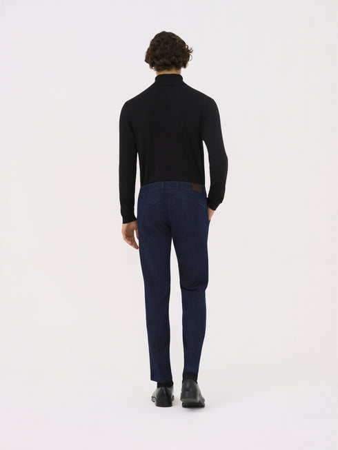 PANTALONE TASCA AMERICA DENIM CON FRISI DIETRO