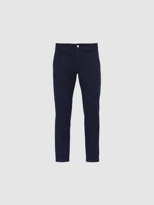PANTALONE TASCA AMERICA DENIM CON FRISI DIETRO