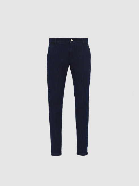 PANTALONE TASCA AMERICA LUNGO DENIM CON FRISI DIETRO