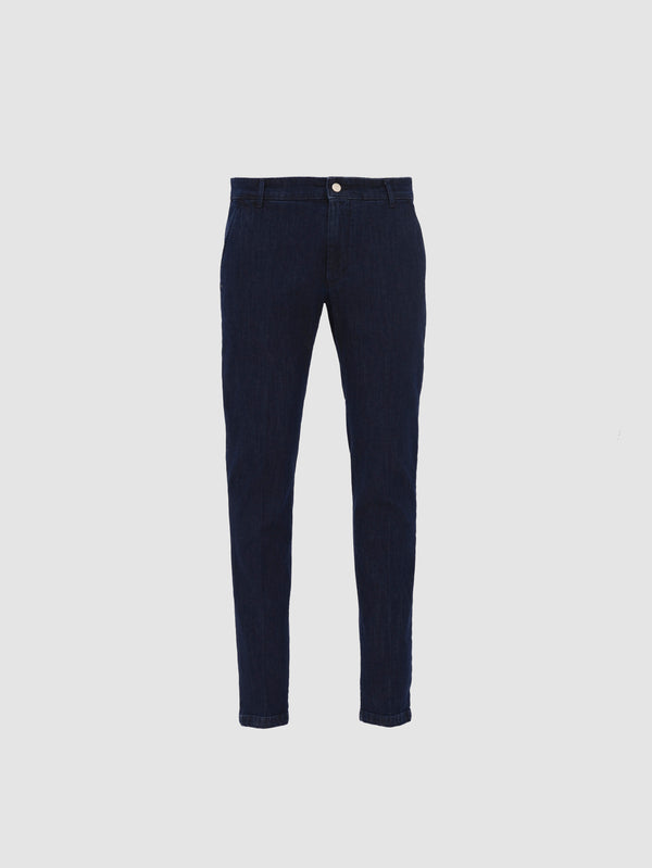 PANTALONE TASCA AMERICA LUNGO DENIM CON FRISI DIETRO