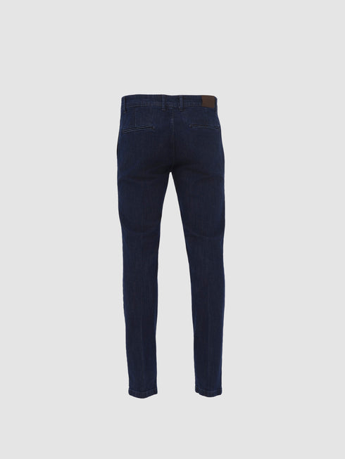 PANTALONE TASCA AMERICA LUNGO DENIM CON FRISI DIETRO